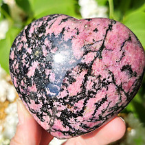Smooth rhodonite heart from Madagascar 471g
