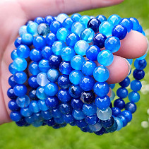 Blue agate dyed bead bracelet 8mm