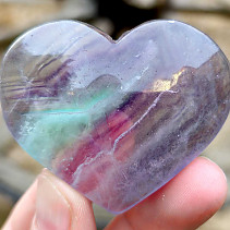 Smooth heart fluorite from China 89g