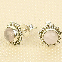Rose gold earrings in the shape of the sun Ag 925/1000