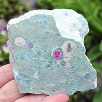 Ruby in zoisite one-sided polished stone India 304g