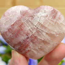 Hladké srdce z růžového kalcitu (Pákistán) 109g