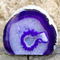 Agate purple dyed geode with cavity from Brazil 508g