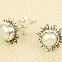 Sun pearl earrings Ag 925/1000