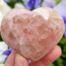 Hladké srdce z růžového kalcitu (Pákistán) 142g