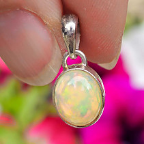 Expensive opal pendant oval Ag 925/1000 1.4g from Ethiopia