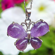Amethyst pendant butterfly jewelry metal