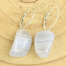 Earrings chalcedony drum Ag 925/1000