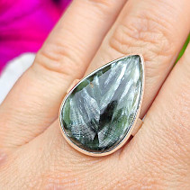 Ring seraphinite drop Ag 925/1000 6.8g size 60 Russia