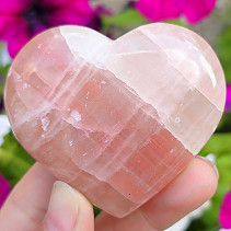 Růžový kalcit srdce z Pakistánu 129g