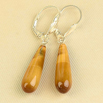 Earrings tiger eye drop Ag 925/1000 4.0g