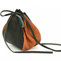 Leather bag black - brown