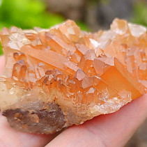 Tangerine druse crystal with Brazil crystals 39g