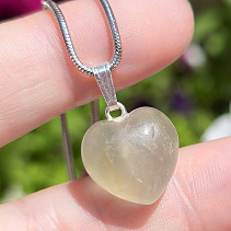 Pendant mini heart fluorite handle Ag 925/1000