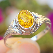 Amber ring Ag 925/1000 size 55, (2.1g)