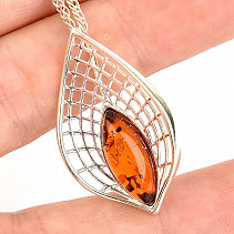 Original pendant honey amber Ag 925/1000