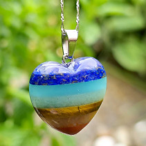 Chakra stones heart pendant jewelry mount