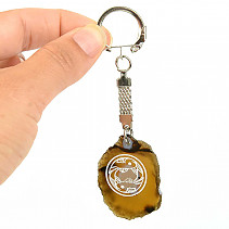 Agate slice keychain Fish 14.2g