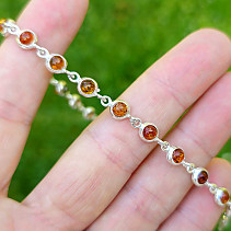 Bracelet with amber balls 19cm Ag 925/1000 7.3g