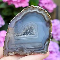 Agate gray geode with cavity Brazil 211g