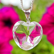 Crystal heart pendant 18mm Ag 925/1000 + Rh