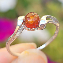 Ring amber honey silver Ag 925/1000 size 54, 1.5g