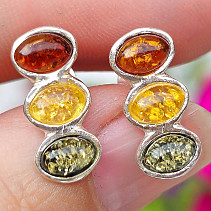 Earrings amber trio Ag 925/1000