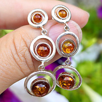 Honey amber dangling earrings Ag 925/1000