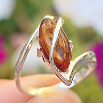 Ring silver honey amber Ag 925/1000