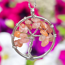 Carnelian tree of life pendant jewelry metal