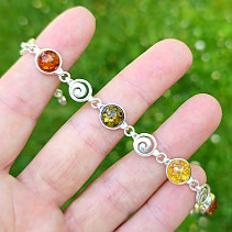 Amber bracelet mix 18.5cm Ag 925/1000 8.9g