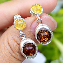 Amber women's stud earrings Ag 925/1000