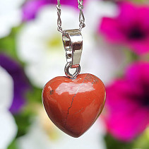 Red jasper small heart pendant 15 mm jewelry mount