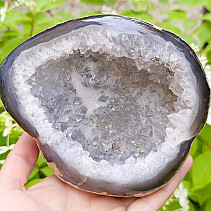 Agate large geode gray with cavity Brazil 1317g