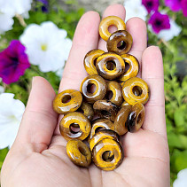 Tiger's eye mini donut on leather approx. 18mm