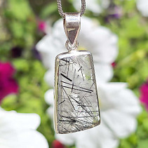 Tourmaline in crystal pendant silver Ag 925/1000 7.4g