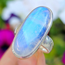 Moonstone ring oval Ag 925/1000 size 54 (10.1g)