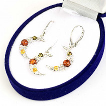 Gift set amber jewelry moon (Ag 925/1000 4.4g)