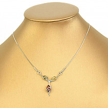 Amber colored necklace silver Ag 925/1000 (4.7g)