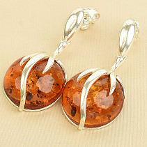 Larger earrings silver amber Ag 925/1000 7.6g