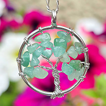 Aventurine pendant tree of life jewelry metal