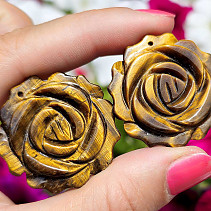 Tiger's eye rose flower cut approx. 34mm