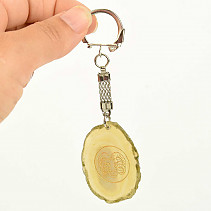 Agate slice keychain Aries 12.1g