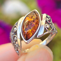 Amber ring Ag 925/1000 sterling silver