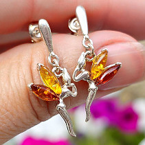 Amber fairy earrings Ag 925/1000 2.7g