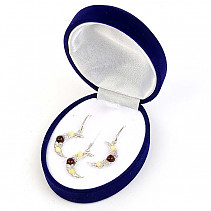 Gift set amber mix jewelry moon Ag 925/1000 4.4g