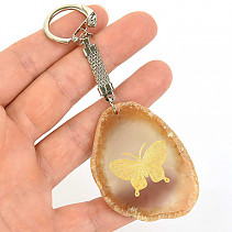 Agate slice keychain 21.1g