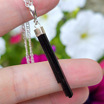 Pendant black tourmaline crystal Ag 925/1000 (2.2g)