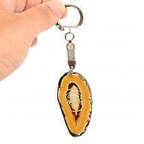 Agate slice keyring Taurus 17.7g