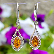 Amber silver earrings Ag 925/1000